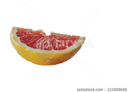 Ripe slice of Mixed fruit floating, isolated background 122689688