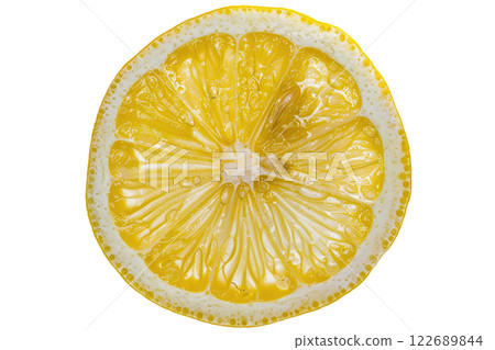 Ripe slice of Mixed fruit floating, isolated background 122689844
