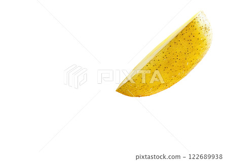 Ripe slice of Mixed fruit floating, isolated background 122689938