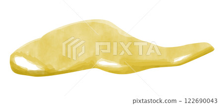 Watercolor Mustard Stain Food Seasoning Illustration for Printing and Web 122690043