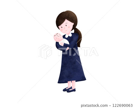 Mother holding a baby 122690063