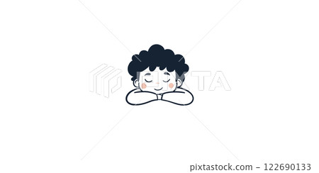 簡單可愛的插畫,孩子睡覺時臉色溫柔 簡單可愛的插畫,孩子睡覺時臉色溫柔 122690133
