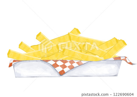 potato, fast food, watercolor 122690604