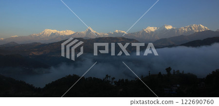 Machapuchare, majestc mountain near Pokhara, Neplal. 122690760