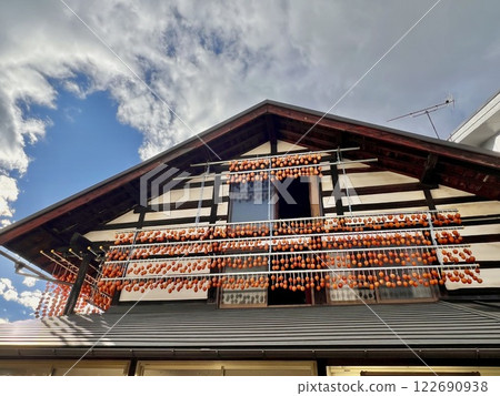 A scene with dried persimmons at Iwanami Farm in Yamanashi Prefecture A scene with dried persimmons at Iwanami Farm in Yamanashi Prefecture 122690938
