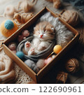 Cardboard kitten 122690961