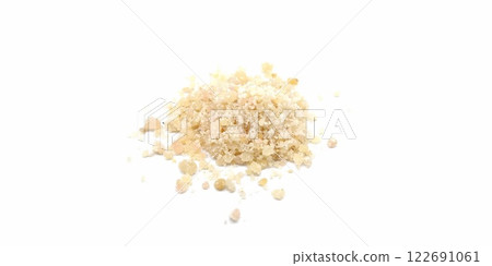 A picture of asafoetida powder isolated on a white background A picture of asafoetida powder isolated on a white background 122691061