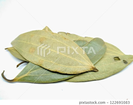 A picture of Bay leaf's isolated on a white background 122691083
