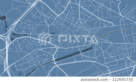 Blue Anderlecht map, city in Belgium. Streetmap municipal area. Blue Anderlecht map, city in Belgium. Streetmap municipal area. 122691738