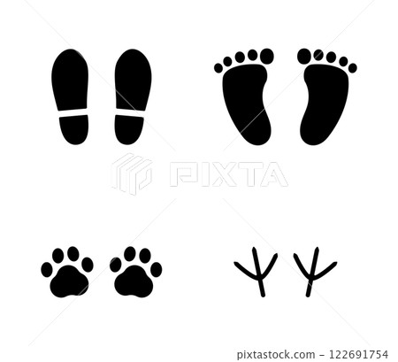 Simple footprint illustration set vector 122691754