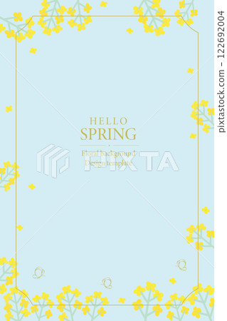 Yellow rapeseed flower background frame 122692004