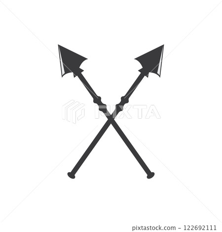 Black spears crossed icon 122692111