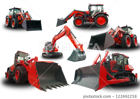 Construction machinery isolate on white background.  Construction machinery isolate on white background.  122692258