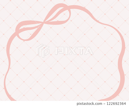 絲帶和被子圖案情人節背景插圖素材向量無縫圖案 122692364