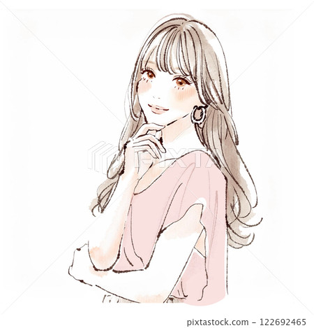 Illustration material of women and girls Illustration material of women and girls 122692465