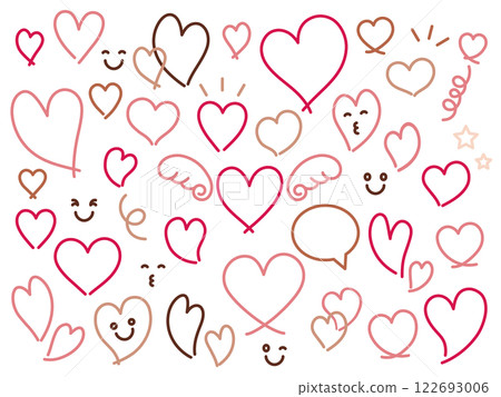 Simple hand-drawn heart illustration set Simple hand-drawn heart illustration set 122693006