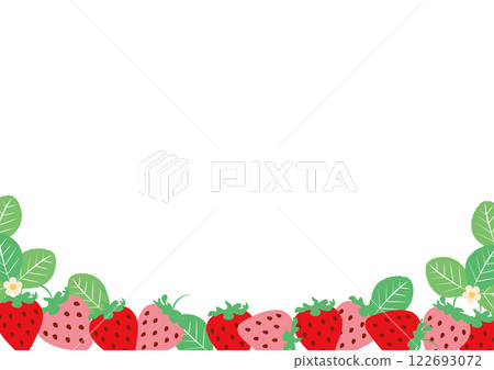 紅色和粉紅色草莓框架01 122693072