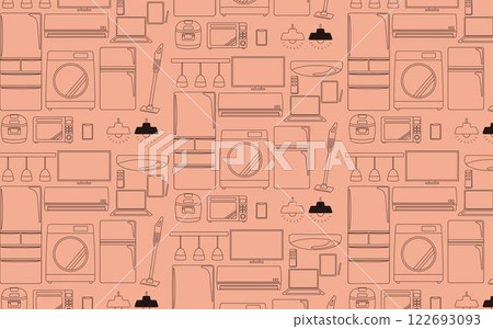 家電線描粉紅色背景 家電線描粉紅色背景 122693093