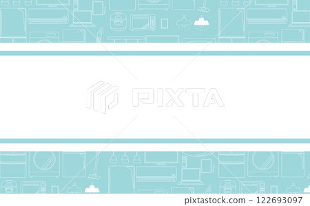 家電框架的線條畫,淺藍色 家電框架的線條畫,淺藍色 122693097