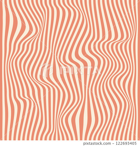 Distorted lines square background. Groovy color lines abstract background. Trendy psychedelic retro style backdrop. Twisted distorted vector texture. Y2k aesthetic design 122693405