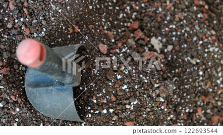 Soil, nutrient substrate and a scoop for transplanting potted plants with a composition of baking powder Soil, nutrient substrate and a scoop for transplanting potted plants with a composition of baking powder 122693544
