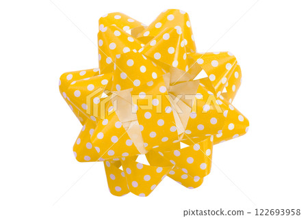 yellow ribbon on isolated on transparent background. yellow ribbon on isolated on transparent background. 122693958