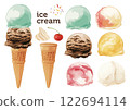 Watercolor ice cream illustration 122694114