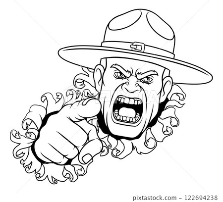 Drill Instructor Sergeant Bootcamp Army Soldier Drill Instructor Sergeant Bootcamp Army Soldier 122694238