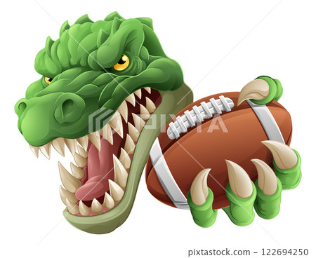 Crocodile Dinosaur Alligator Football Sport Mascot 122694250