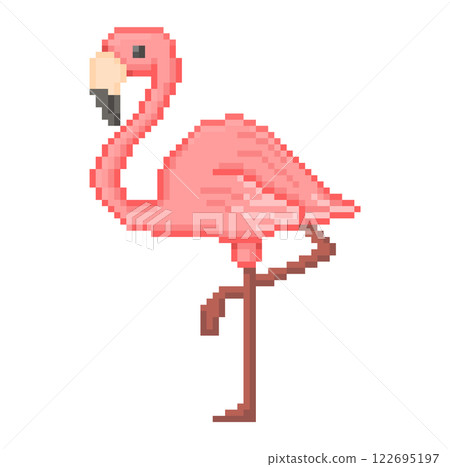 火烈鳥像素插圖 火烈鳥像素插圖 122695197