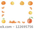 可愛的手繪水彩柑橘框架 122695756