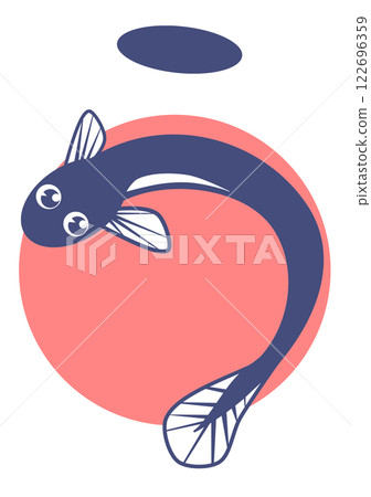 Illustration of eel, a natural and delicious luxury food 122696359
