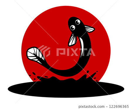 鰻魚的插圖，一種天然美味的奢侈食品 122696365