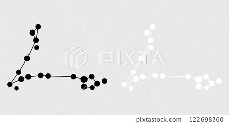 Pisces constellation map set. Vector illustration. 122698360