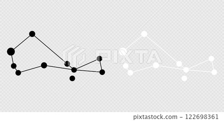 Piscis Austrinus constellation map set. Vector illustration. 122698361
