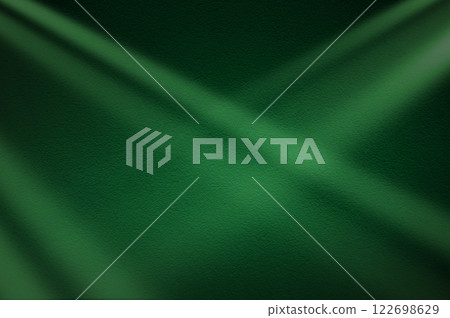 Green light rays on dark green background. Abstract green light background. 122698629