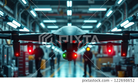 A high-tech modern drone hovers 122698652
