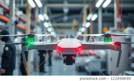 A high-tech modern drone hovers 122698690