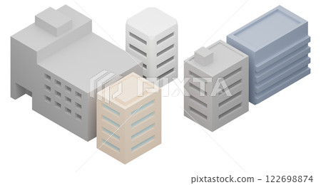 一排三維建築物的影像 一排三維建築物的影像 122698874