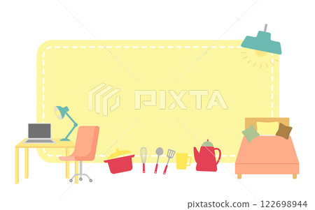 新生活支援博覽會活動標題圖片插圖家具黃色 新生活支援博覽會活動標題圖片插圖家具黃色 122698944