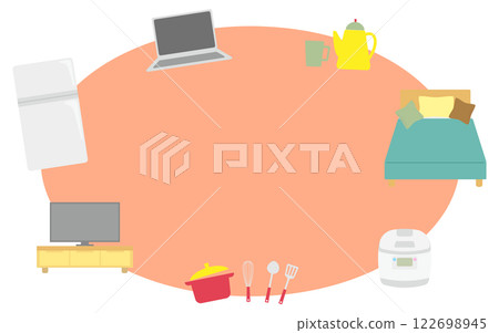 Appliance and furniture frame salmon pink Appliance and furniture frame salmon pink 122698945