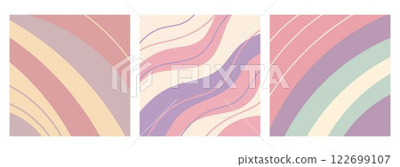Set of abstract pastel backgrounds with wavy and striped shapes. Pastel illustrations, backgrounds Set of abstract pastel backgrounds with wavy and striped shapes. Pastel illustrations, backgrounds 122699107