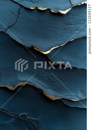 Layers of structural acrylic textures showcase deep navy, emerald, and burgundy tones enhanced by metallic gold hints, perfect for upscale branding and contemporary design 122699127