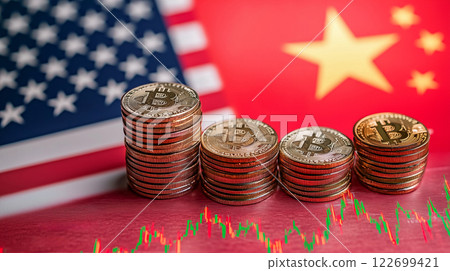 Cryptocurrencies and global trade, Bitcoin's dominance in financial markets, geopolitical and economic implications, and US-China rivalry 122699421