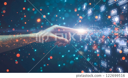 A symbolic representation of the connection between humans and artificial intelligence 122699516