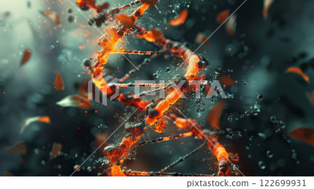 Burning DNA strand with molecular disintegration 122699931