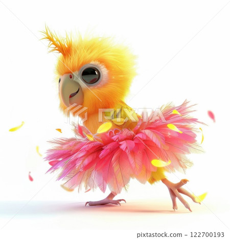 Cute parrot dancing in a pink tutu Cute parrot dancing in a pink tutu 122700193