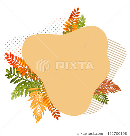 Tropical summer background, monstera and palm leaves , blank space . Summer sale banner, beauty background, vacation. 122700198