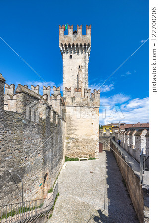 Scaligero Castle in historical centre of Sirmione, on Lake Garda, Italy, Europe. Scaligero Castle in historical centre of Sirmione, on Lake Garda, Italy, Europe. 122700206