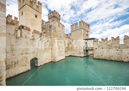 Scaligero Castle in historical centre of Sirmione, on Lake Garda, Italy, Europe. Scaligero Castle in historical centre of Sirmione, on Lake Garda, Italy, Europe. 122700298